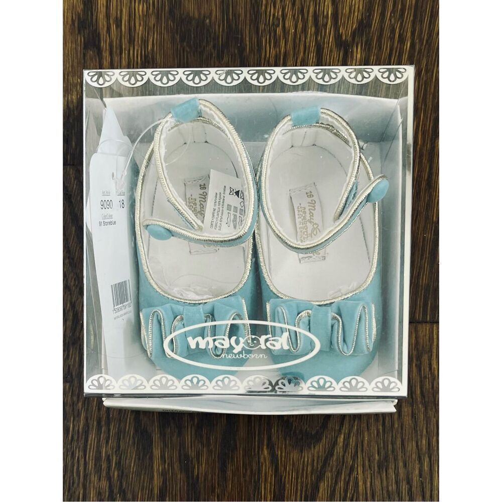 NEW Mayoral Baby 5-7 Mos (17) Ruffled Mary Jane Shoes AS IS